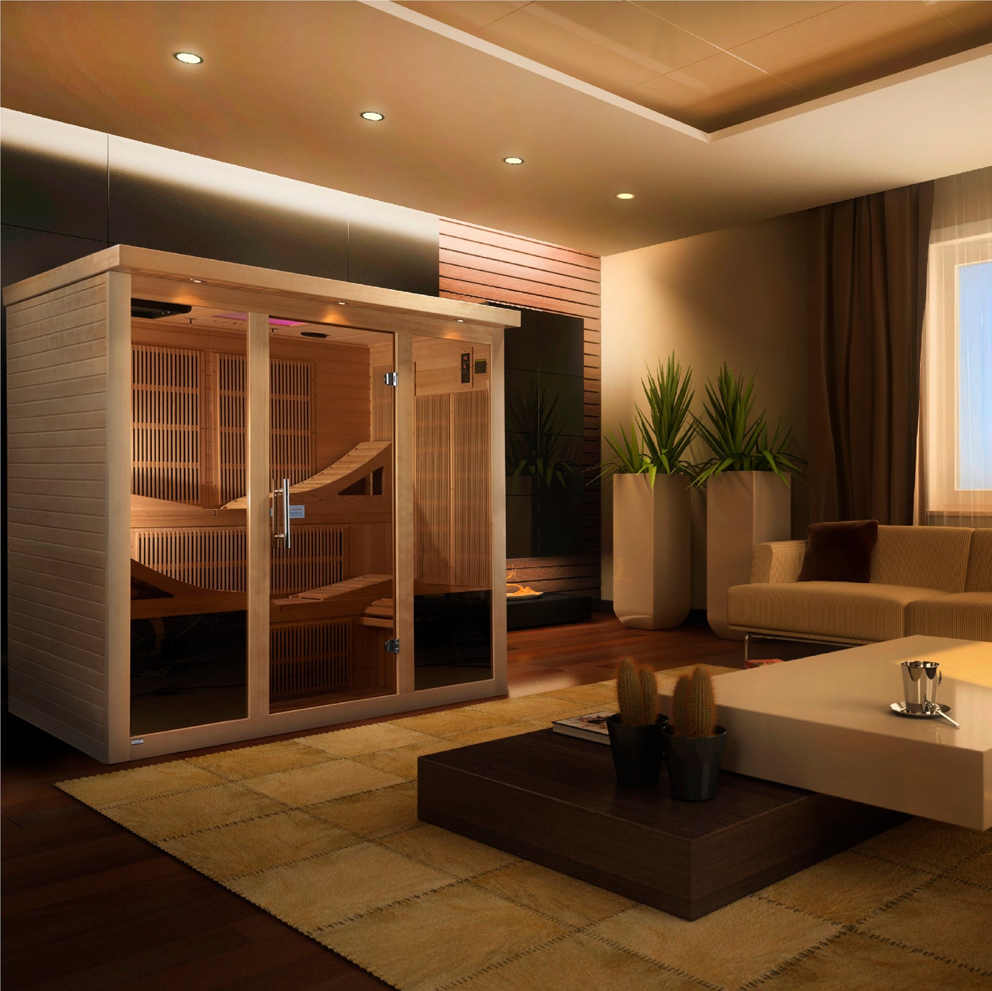 Golden Designs Monaco 6-Person PureTech™ Near Zero EMF Infrared Sauna