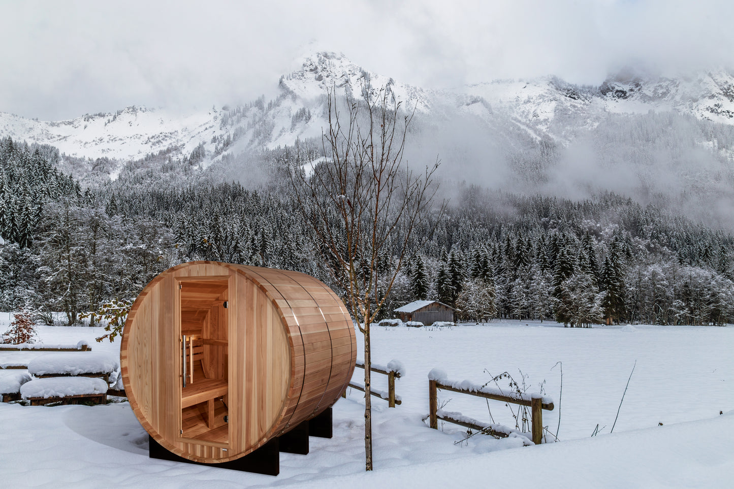 Golden Designs Arosa 4 Person Outdoor Barrel Sauna